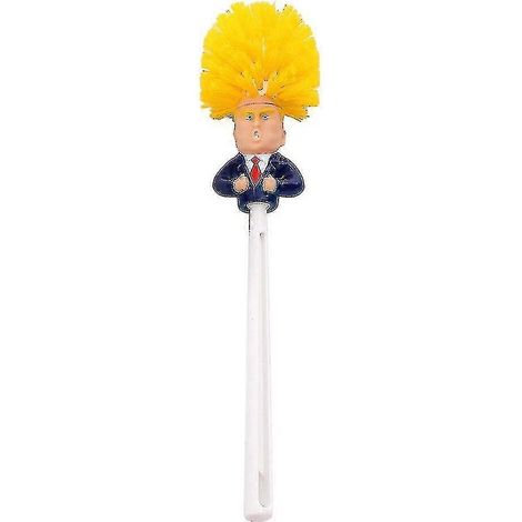 Donald Trump Toilettenbürste, Reinigung und Spaß, mit Halter, ideal als Geschenk für Zuhause (Twlike, weiß).