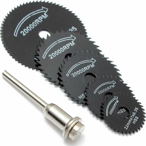 Lames de scie circulaire Lot de 6 lames de scie circulaire - Pour outil Dremel - Pour couper le bois, le métal Offres du Black Friday (1/5)