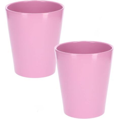 Lot de 2 pots de fleurs en céramique pour orchidées - Hauteur : 150 mm - Diamètre : 120 mm - Violet clair-NANOTEH (1/5)