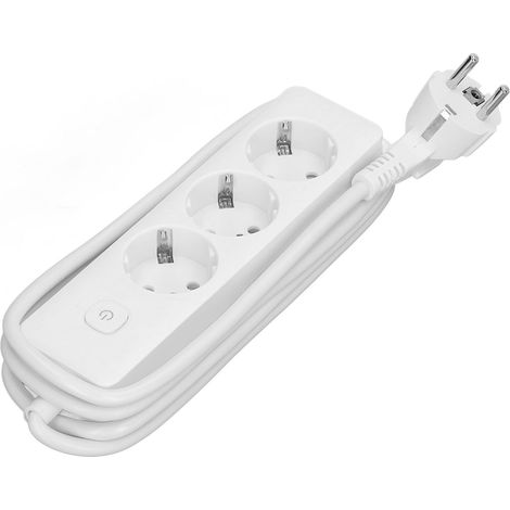 Multiprise 2200 W, plusieurs prises, boîtier de connexion 10 A, prise murale, fiche UE 250 V SF008‑3, 3 prises (1/5)