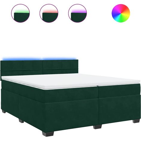Maison Exclusive - Giroletto a Molle con Materasso Verde Scuro 200x200 cm Velluto (1/5)