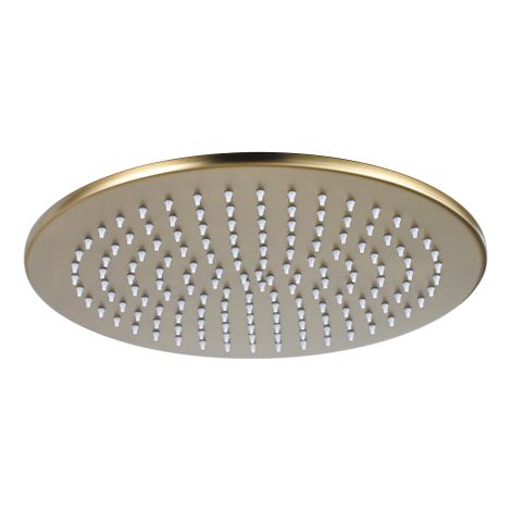 FugaFlow Eccelente Acces Douche de tête - 30cm rond - 6mm - Laiton brossé PVD (Or)