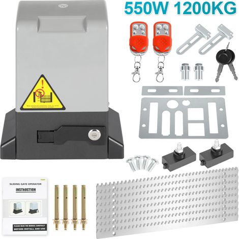 Randaco Apriporta scorrevole 550W fino a 1200 kg, Motore elettrico per cancelli con 2 tasti e telecomando, Gestore di cancelli