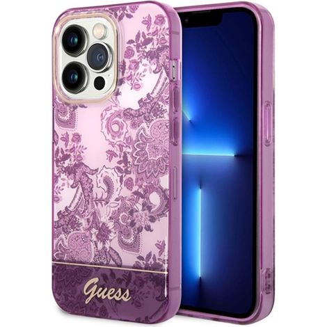 Collection Guess Porcelaine - Coque pour iPhone 14 Pro Max (Fuchsia) (1/5)