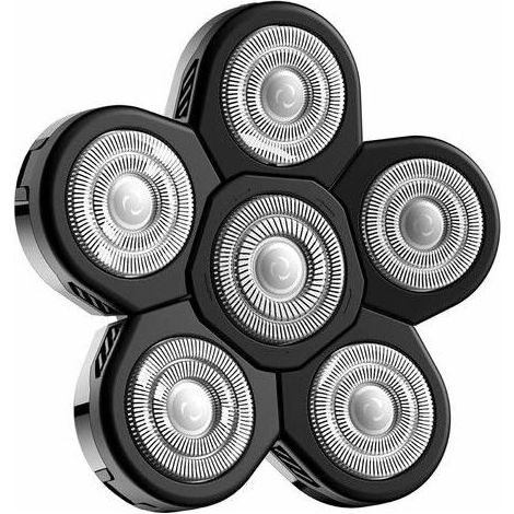 AGE Tête Rasoir têtes, Rasoir électrique Flottant Barbe 6 Têtes pour Homme avec un Rasage Propre, Universel Double Anneau Lame Rasage Remplacement Durable Rapide pour Rasoir électrique