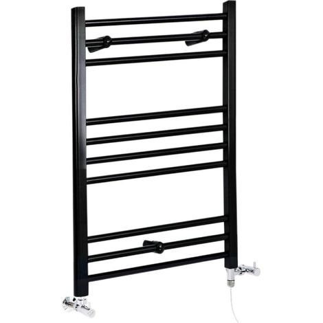 Hudson Reed Nox - Sèche-Serviettes Design Mixte Moderne Plat - Noir - 80 cm x 50 cm