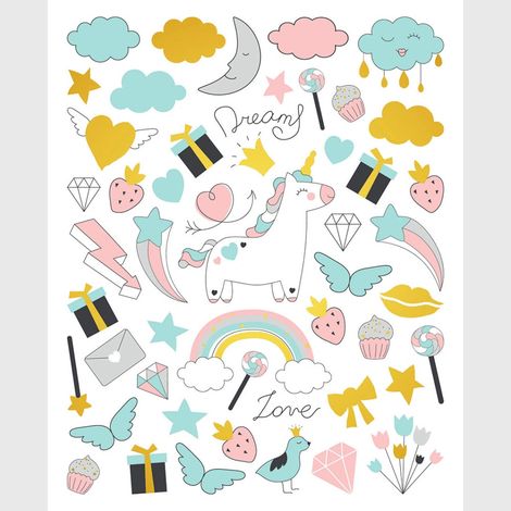 Sticker - Licorne magique - 14x20 cm (1/4)