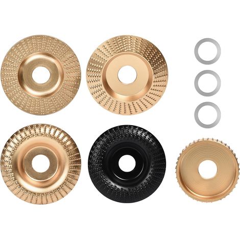 5 Pcs Sanding Discs for Angle Grinder, Wood Carving Disc, Hard Metal, Woodworking Tool, Angle Grinder for Moulding, Grinding and Cutting 100/22mm (1/5)