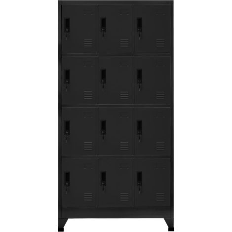 Maison Exclusive - Armadietto con Serratura Nero 90x45x180 cm in Acciaio