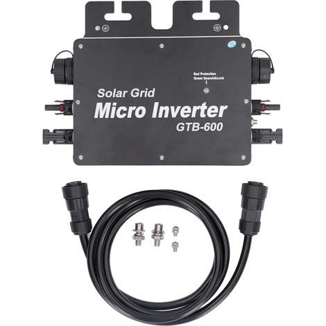 Onduleur solaire de réseau 600 W, haut rendement, onde sinusoïdale pure, indice de protection IP65, micro-onduleur solaire, 190–270 V CA (1/5)