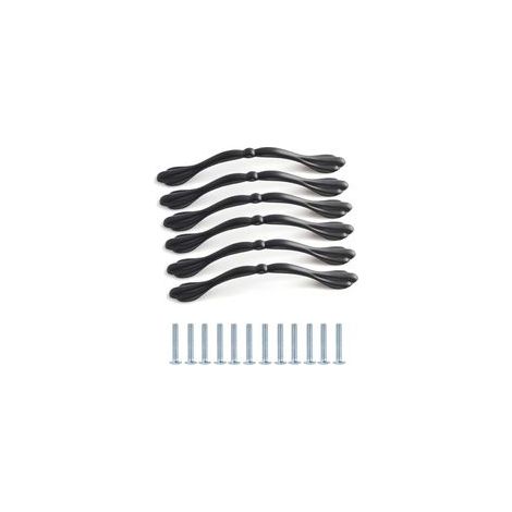 6 Pièces Poignee de Meuble Cuisine Noir Entraxe 128mm Poignée Placard Alliage d'aluminium Parfait Pour Armoire De Meubles,Tiroirs,Armoires,Chambre Placards (1/5)