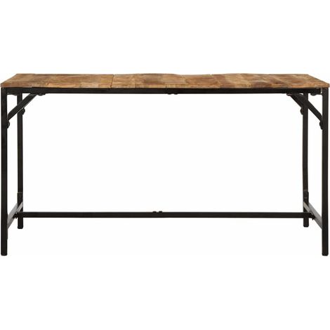 Table à manger 140x70x75 cm bois de manguier massif brut CFW863220 (1/5)