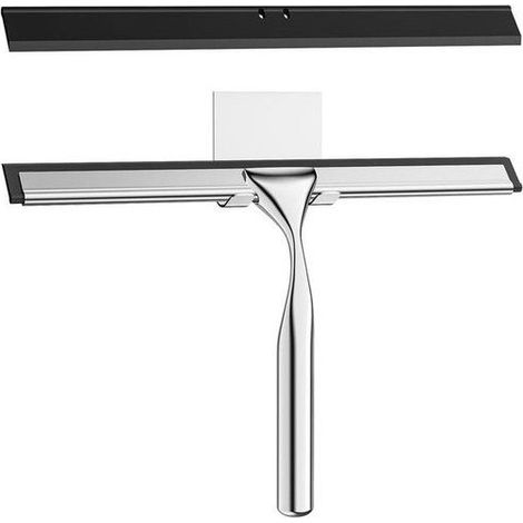 Raclette Douche en Acier INOX, 25.5cm Raclette de Douche avec Crochet, pour Vitre, Miroir, Carrelage, Cuisine - Argent (1/5)