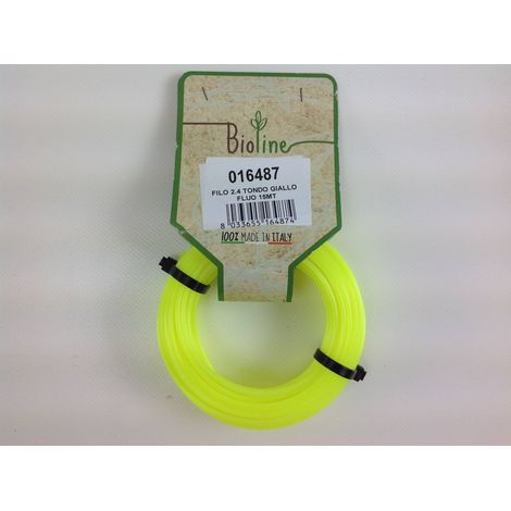 BIOLINE desbrozadora alambre amarillo redondo diámetro 2,4 mm longitud 15 m
