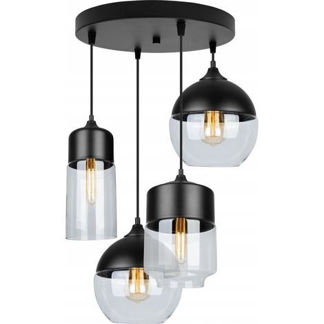 Lámpara de techo colgante, pantalla de cristal, LED (1/5)
