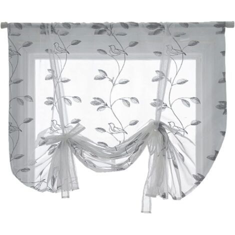 Eco-Friendly Window Curtains Pure Color Plant Simple Voile Curtains Simple 100 x 120 cm (1/5)