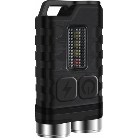 royaluxe - Lampe torche LED rechargeable USB V3 Mini avec lumière ultraviolette bleue et rouge - 10 modes, haute puissance 900 lumens, étanche IP65, lampe torche (1/5)