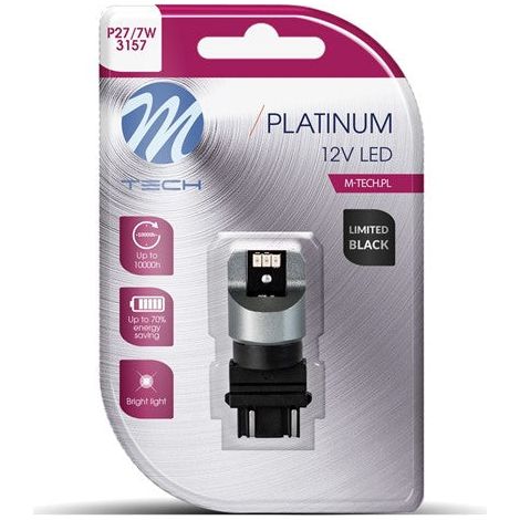 AMPOULE LED X 1 - 3157 P27/7W, 12-24V, 6X3020SMD, CANBUS, ROUGE (LB847R-01B PLATINUM BLACK LIMITED)