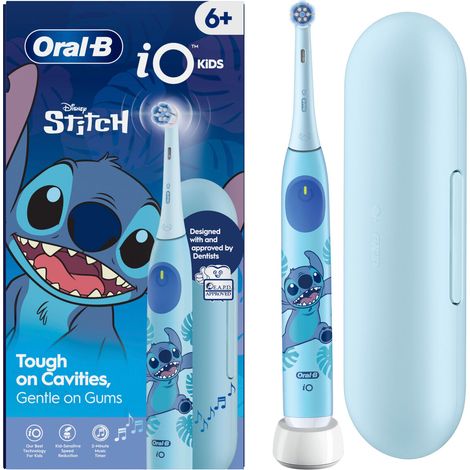Oral-B IO 2 JUNIOR STITCH Spazzolino elettrico per Bambini iO Kids Disney Stitch con Custodia da Viaggio colore Bianco