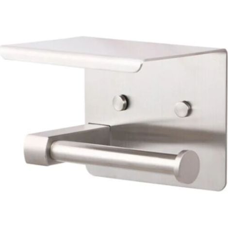 Toilet paper holder with shelf. Shelf made of 304 stainless steel (perforated type) (1/5)