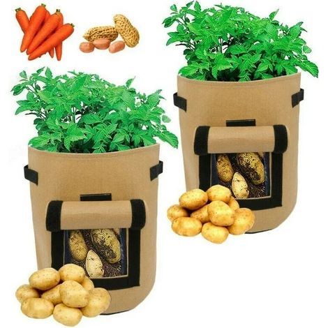 Sacs de culture pommes terre gallons sac Pots en avec poignées 2 PCS 4 tissu (1/4)