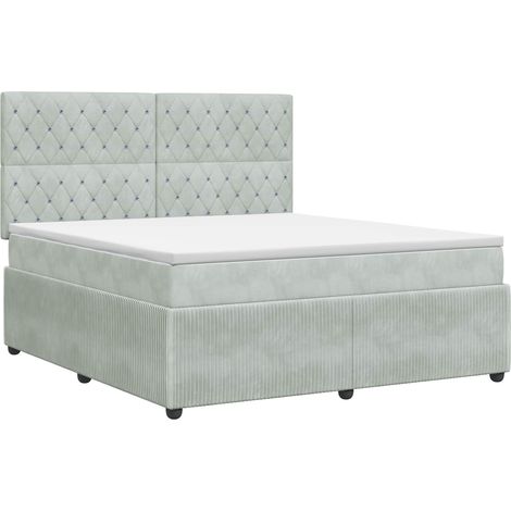 Maison Exclusive - Letto box spring con materasso Grigio Chiaro 140 x 190 cm (1/5)
