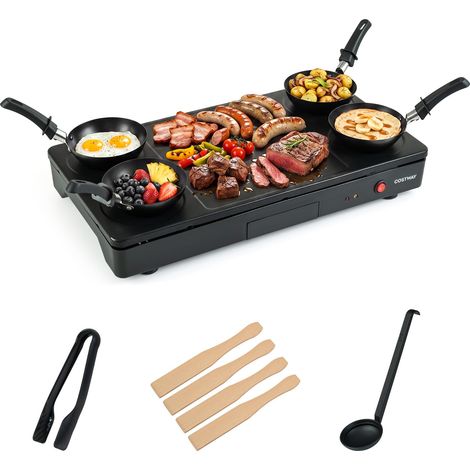 COSTWAY 1000 W Barbecue Elettrico da Tavolo, Griglia Antiaderente (1/5)