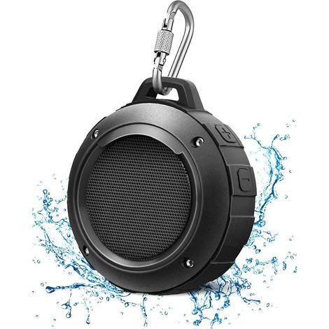 Enceinte Bluetooth étanche pour l'extérieur, mini enceinte portable sans fil pour la douche et les voyages, avec caisson de basses, basses améliorées et micro intégré pour le sport, la piscine, la pla