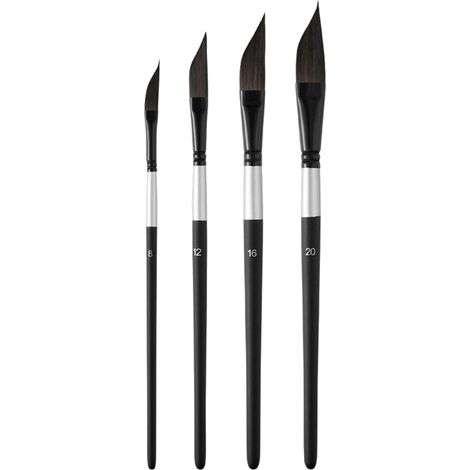 4 Pinceaux Dagger, Pinceaux Fins Pinstriping, Pinceau Aquarelle pour Acrylique, Huile, Aquarelle, Multiusage, Noirs (1/5)