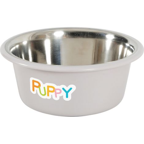 Ecuelle inox PUPPY ø 16.5 cm  couleur Taupe pour chien - zolux (1/4)
