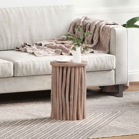 Hocker Natur 30 x 30 x 45 cm Massivholz Teak