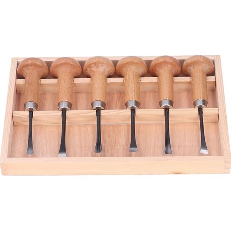 Holzschnitz-Stechbeitel-Set, Handwerkzeuge mit Pilzgriffen, kreatives Kunst-DIY-Set