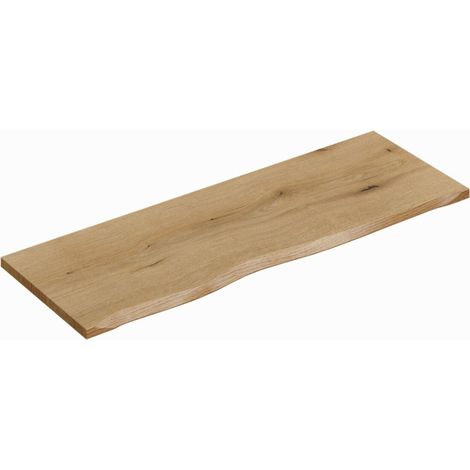 Plan para lavabo NATOURA 120,8 cm en MDF con apariencia de roble crémone con borde natural (1/5)