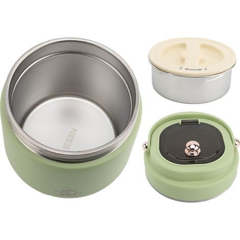 Récipient alimentaire isolé en acier inoxydable 304, boîte à déjeuner sous vide, pot thermique avec sac, cuillère pliable pour chaud
