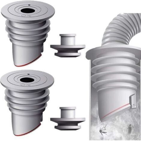 Joints de tuyau de machine à laver, 2 pièces couvercles anti-odeur gris 60-65 mm pour machines à laver, joints de tuyau de vidange désodorisants, désodorisant de machine à laver de cuisine à domicile (1/2)