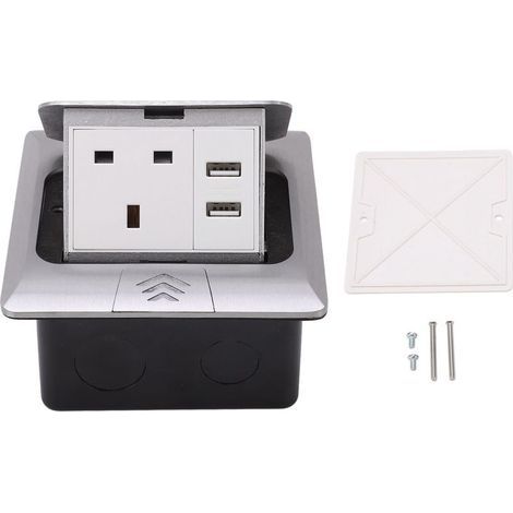 Prise Encastrée - Double Prise UK 250 V - 2 Ports USB - Pour Bureau Maison Hotel Ecole - 1 Unite (1/5)