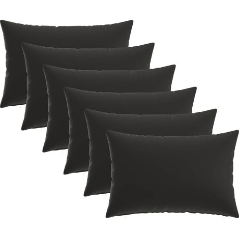 Cushion Cover 6 pcs HEERLEN Black 40 x 60 cm Polyester vidaXL (1/5)
