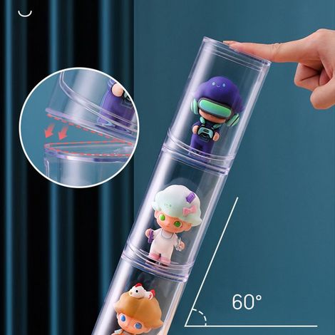 Boîte de rangement anti-poussière pour figurines, vitrine transparente en plastique pour figurines de dessins animés. (1/5)