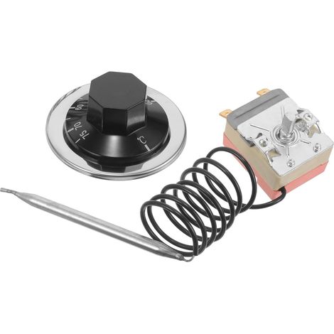Thermostat Mécanique Réglable 30-75°c Protège la Surchauffe Bouton Rotatif , Capacité 16a , en Plastique et Métal pour Four à Gaz et Friteuse (1/5)