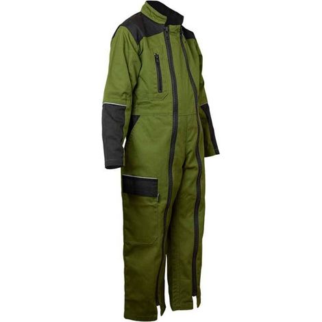 Combinaison de travail enfant tricolore double zip LMA ZEPHYR Vert / Noir 10 ans