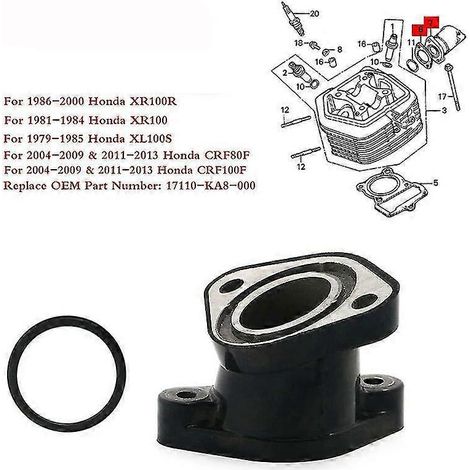 Moto Ansaugkrümmer-Vergaseradapter 17110-KA8-000 für Honda CRF80F CRF100F XL1000S XR100 XR100R CRF XL XR 80 100 1000--