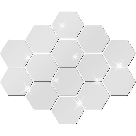 Acryl-Wandaufkleber, sechseckig, 12 Stück – Marke: Miroirwall Decals – Modell: Hexagon Mirror – Verschiedene Farben – Multifunktional (1/5)