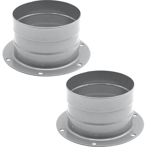 Packung mit 2 x 7,6 cm geraden Flansch- auf Rundanschluss-Rohrverbindungsstücken für Metall-Luftkanäle in Lüftungs-, Kühl-, Heizungs- und Klimaanlagen (1/5)