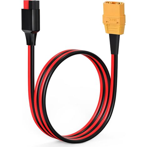 Adaptateur XT90 vers Anderson, câble de connecteur XT90 femelle 10AWG vers Anderson pour batterie RC, alimentation portable solaire, station d'énergie et panneau solaire (60 cm) (1/5)