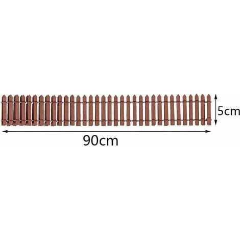 Mini Clôture Jardin 3 Pièces en Bois Flexible pour Bordure Paysage et Décoration Extérieure (1/3)