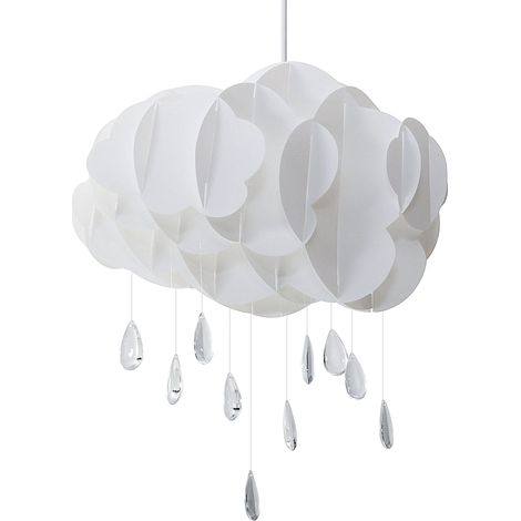 Lampadario a Forma di Nuvola Bianca con Gocce in Acrilico per Cameretta Ailenne (1/5)