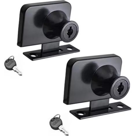 Glasfensterschloss, Sicherheitsschloss, Schlösser für Glastüren, Ersatzschlösser für Schaufenster für 5-8 mm, schwarz (Doppel 409, Einzelschlüssel) (1/5)