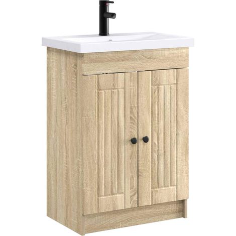 Bathroom Furniture Set Sonoma Oak 56 x 37.5 x 81 cm vidaXL