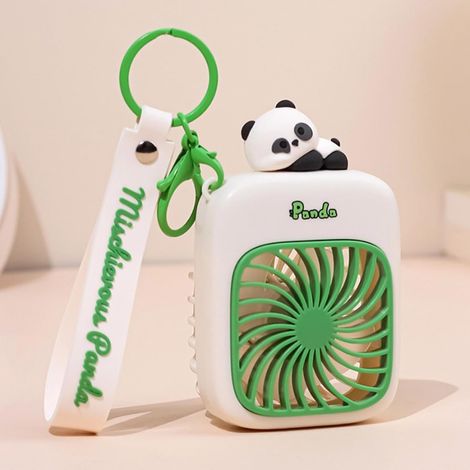 Porte-clés ventilateur portable, petit format, motif panda, rechargeable par USB (1/5)