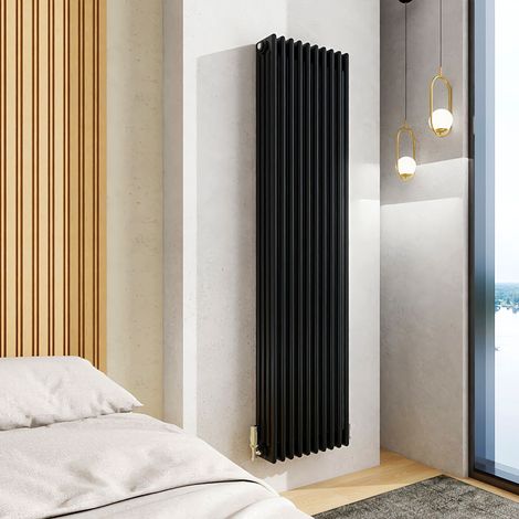 AICA 1800x470mm Black Vertical Traditional Radiator Cast Iron 4 Column Heating UK (1/5)